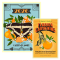 Two books on gardening with a butterfly and orange design, one titled '2026 Garden Planner' and the other 'A Beginner's Guide to Florida Gardening'.