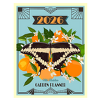 2026 garden planner with butterfly and fruit design on a blue background