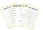 Three printed planners with weekly and daily schedules on a white background